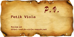 Petik Viola névjegykártya